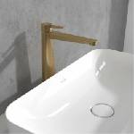 Villeroy & Boch Висок смесител за умивалник Villeroy&Boch Conum, златист, едноръкохватков, с Push-Open клапан (TVW12700500076)