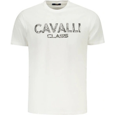 Cavalli Class stylové pánské tričko s krátkým rukávem White
