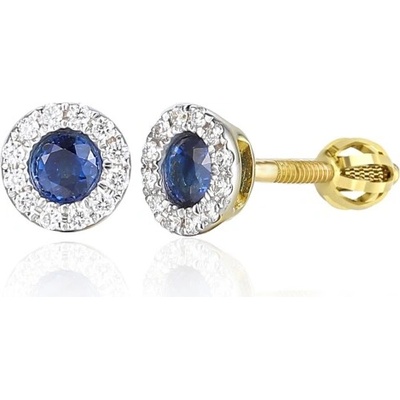 Gems, Decentní náušnice Lien, kombinované zlato s brilianty a safíry, 585-38-3-0420.2ZB0.0.00.HSI.602.05