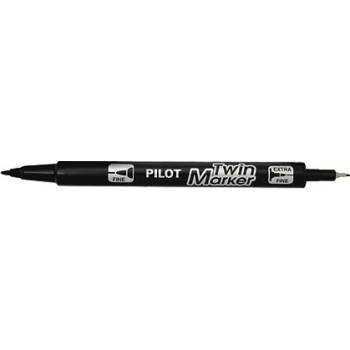 Pilot Алкохолен маркер, 0, 8/2 мм, с два края, PILOT "Twin", черен SCA-TM-B-BG (SCA-TM-B-BG)