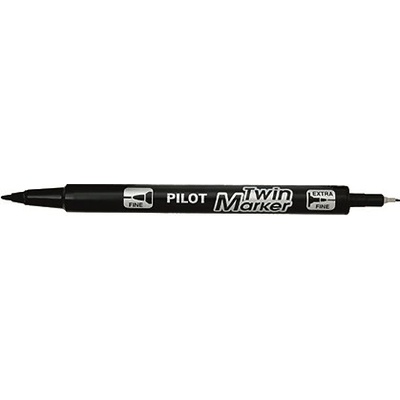Pilot Алкохолен маркер, 0, 8/2 мм, с два края, PILOT "Twin", черен SCA-TM-B-BG (SCA-TM-B-BG)