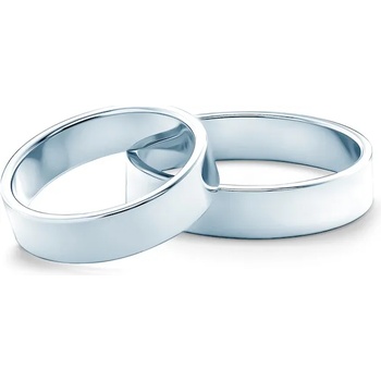 Image 1 of SAVICKI Сватбени халки: бяло злато, плоски. 5 мм