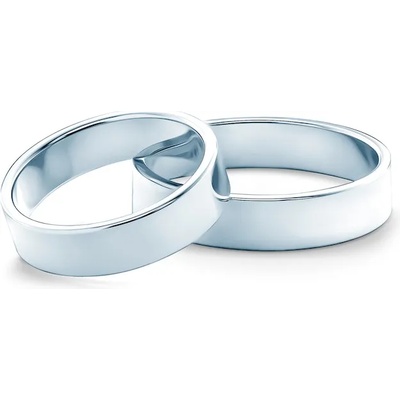 SAVICKI Сватбени халки: бяло злато, плоски. 5 мм