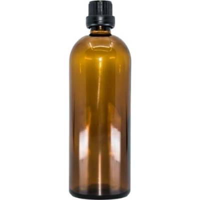 Bewit Lahvička skleněná hnědá lesklá kapátko černý uzávěr 200 ml