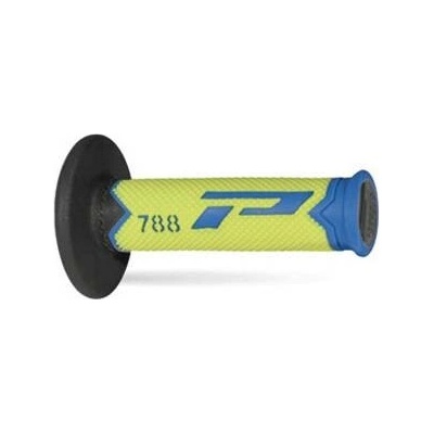 PROGRIP gripy PG788 OFF ROAD (22+25mm, délka 115mm) barva světle modrá/žlutá fluorescenční/černá (trojsložkové) (788-279)