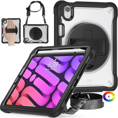 Apple iPad mini 6 Heavy Duty Hybrid Tablet Case with Hand Grip & Strap TPU Силиконов Калъф и Протектор