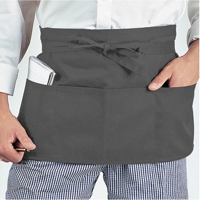 Dennys London Číšnická zástěra s hlubokými kapsami šedá střední DL022