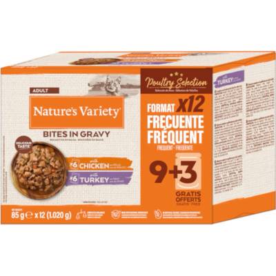 Nature's Variety Bites in Sauce drůbeží výběr 2 druhy 48 x 85 g