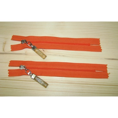 Kostenný zips oranžová 3mm nedeliteľný 14cm