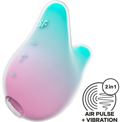 Satisfyer s tlakovými vlnami Mermaid Vibes Mint Pink stimulátor klitorisu a přikládací