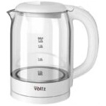 Voltz Електрическа стъклена кана Oliver Voltz OV51230X, 2200W, 1.7 л, Скрит нагревател, Светлинен индикатор, 360C основа - Бял (5OV51230XW) - technomani Електрически кани
