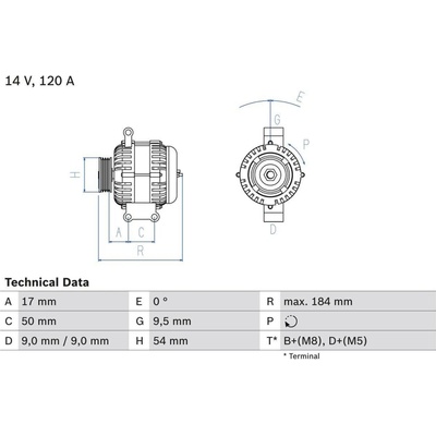 generátor BOSCH 0 986 083 280 0 986 083 280