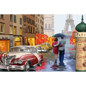 DIMEX ART Флизелинов фототапет винтидж плакат от париж 375 x 250 см