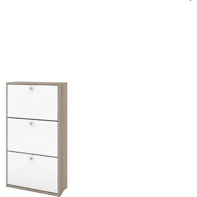 Bogdan Furniture I Шкаф за обувки Мебели Богдан Модел 4042, Сонома тъмна/Бяло