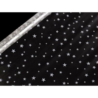 Balicí celofán vánoční / celoroční 0,7x2 m 1 transparent hvězdy