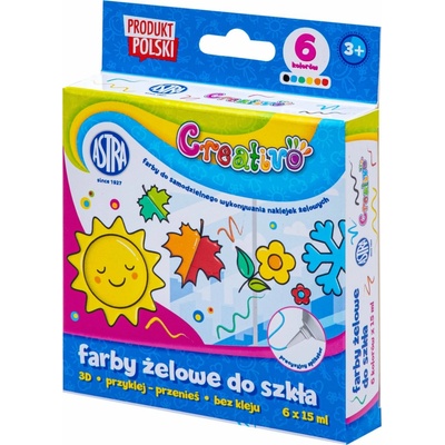 Astra Creativo gélové farby na sklo 6x15ml