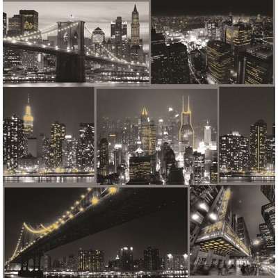 Graham & Brown 101696 Papírová tapeta Noční město Fresco City At Night Black Kids@Home 6 rozměry 0,52 x 10 m