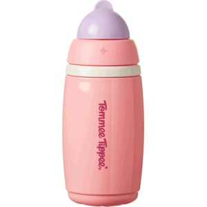 Tommee Tippee Неразливаща се термочаша със сламка Tommee Tippee - Active Straw, 266 ml, 12 m+, Розова (TT.0293)