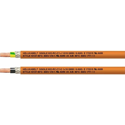 Helu 69636-500 pro energetické řetězy Single 602-RC-CY-O 1 x 25 mm² oranžová 500 m