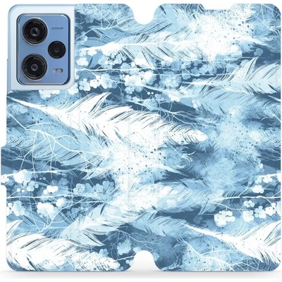 Mobiwear - Xiaomi Redmi Note 12 Pro 5G - M058S Světle modrá horizontální pírka