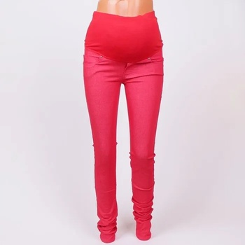 Клин тип панталон в червен цвят за бременни дами