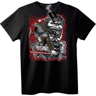 NOONEBRAND Тениска Attack on Titan Битка - 2XL, Black