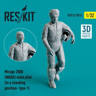Mirage Reskit 2000 INDIA male pilot in a standing position type 1 3D Printed 1:32
