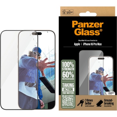 Panzer Стъклен протектор PanzerGlass за iPhone 16 Pro Max, Ultra-Wide Fit