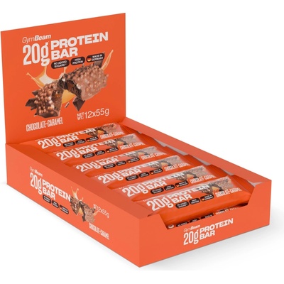 GymBeam Протеинов бар 20 г 12 x 55 g шоколадов карамел
