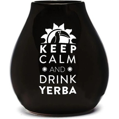 Mate Green Keramická kalabasa Černá Keep Calm 350 ml