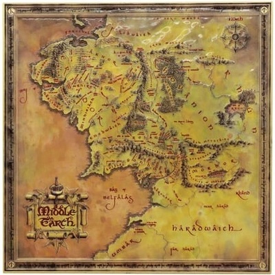 FaNaTtik Plechová ceduľa Pán prsteňov - Mapa