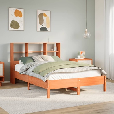 vidaXL 11461.3322872 Postel s knihovnou bez matrace masivní borovice