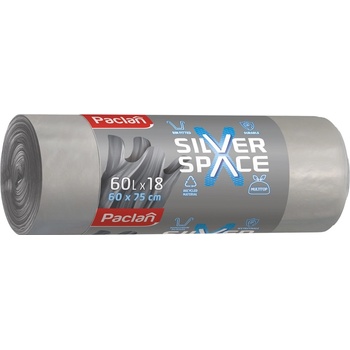 Paclan Торби за отпадъци с уши Paclan - Silver Space, 60 l, 18 броя, сиви (HGFP278)