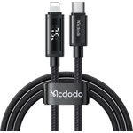 Mcdodo Кабел за данни - Mcdodo (CA-7990) - USB-C → Lightning, двоен LED дисплей, 36W, бързо зареждане, 1.2m - Черен