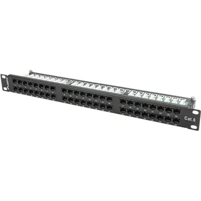 Lanberg Пач панел, Lanberg patch panel 48 port 1U CAT. 6, black (PPU6-1048-B)