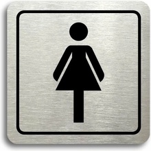 Accept Piktogram "WC ženy" (80 × 80 mm) (stříbrná tabulka - černý tisk)
