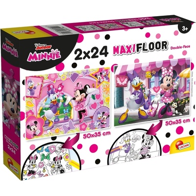 Lisciani Двулицев пъзел Lisciani - Minnie Mouse, 2 х 24 части (LI86597)