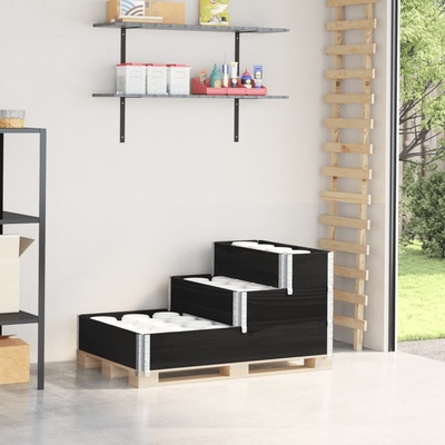 vidaXL vyvýšený záhon černý 120 x 80 cm masivní borové dřevo