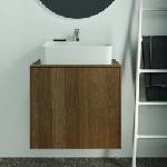 Ideal Standard Atelier Conca стенен долен шкаф, цвят тъмен орех, 2 чекмеджета и плот с централен изрез 60 см (T3940Y5)