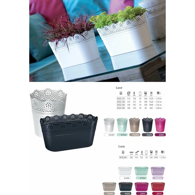 Prosperplast Lace kvetináč s čipkou 28,5x13,5cm biely DLAC