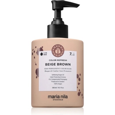 Maria Nila Colour Refresh нежна подхранваща маска без перманентни цветови пигменти цвят Beige Brown 7.23 300ml