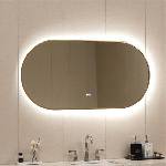 Inter Ceramic Овално огледалo за баня 60x120, с LED осветление и нагревател, злато (ICL 1833)
