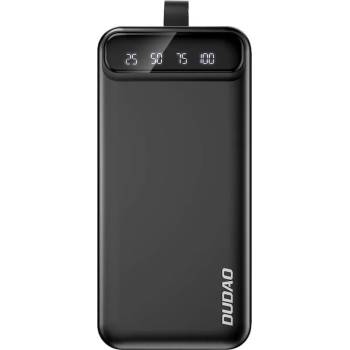 Dudao K8Plus Power Bank With LCD And LED Flashlight 30000 mAh - външна батерия с 4xUSB-A изхода и технология за бързо зареждане (черен)