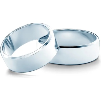 Image 1 of SAVICKI Сватбени халки: бяло злато, скосени. 7 мм