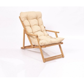 Floriane Garden Градински шезлонг от масивно дърво в кремаво-естествен цвят - Floriane Garden (644MYD1108)