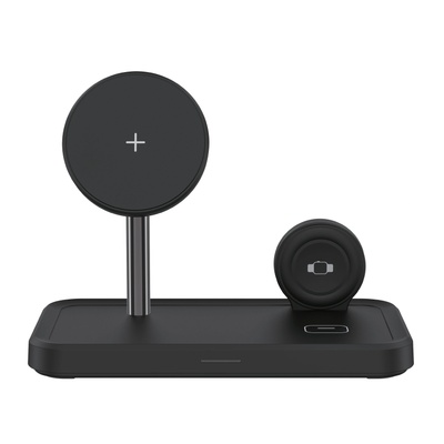 3-in-1 magnetic wireless stand w cable, wall charger - Black (DV230005)