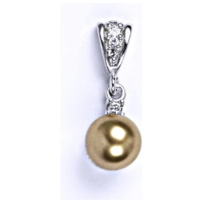 Čištín Stříbrný přívěšek se Swarovski bronze perlou, P 1207/2