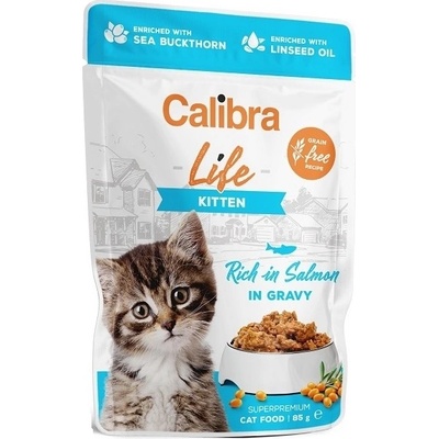 Calibra Cat Life Kitten Salmon in Gravy 28 x 85 g