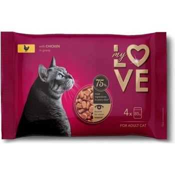 My Love SET s kuracím mäsom v jemnej omáčke 4 x 85 g