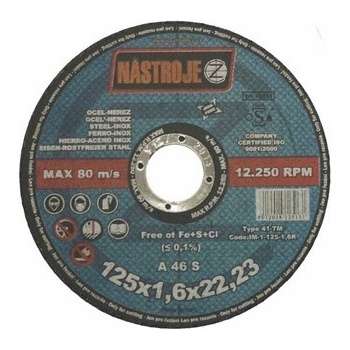 Nástroje cz Kotouč řezný 125 x 1,6 x 22 mm IM-1-125-1,6R
